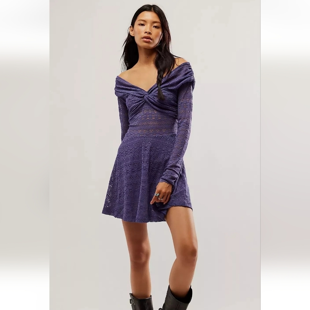NWOT Free People  Lila Mini Dress Size S Boho Chic Fairy